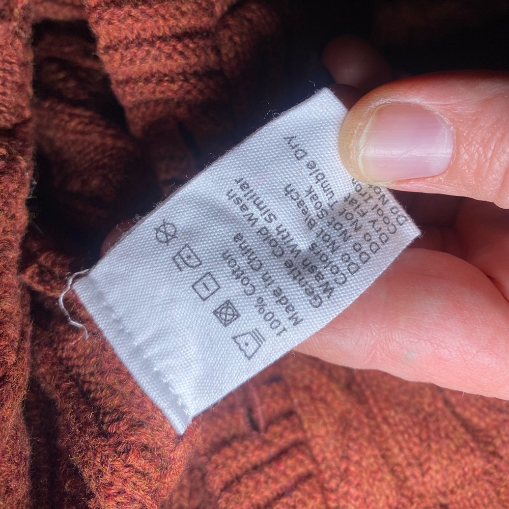 EUC Jamie Kay 3Y Hooded Cable Knit Long Sleeve Button Front Rust Brown Jumpsuit - Picture 5 of 6